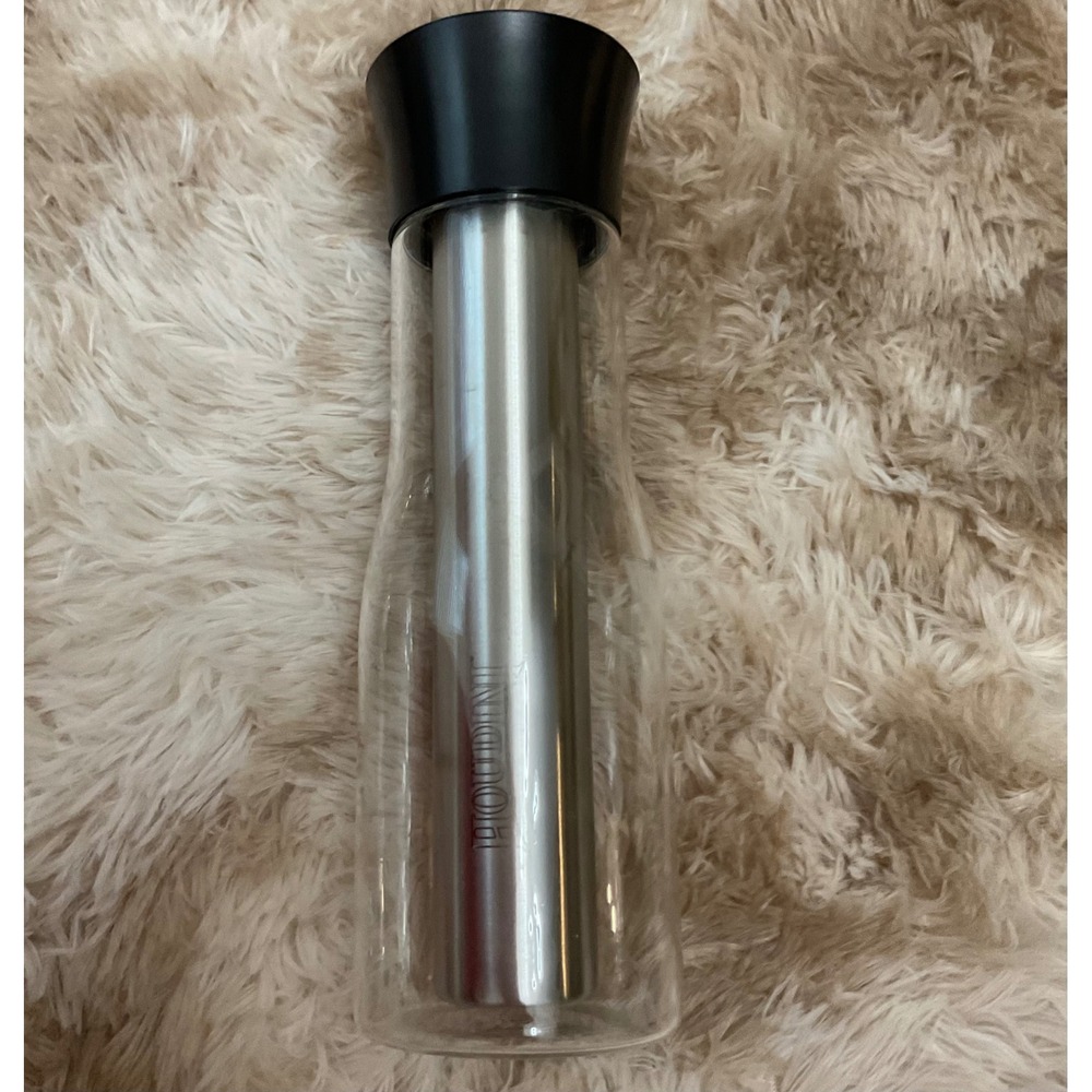 Houdini Glass Iced Beverage Carafe with Stainless Steel Cooling Rod Clear Black